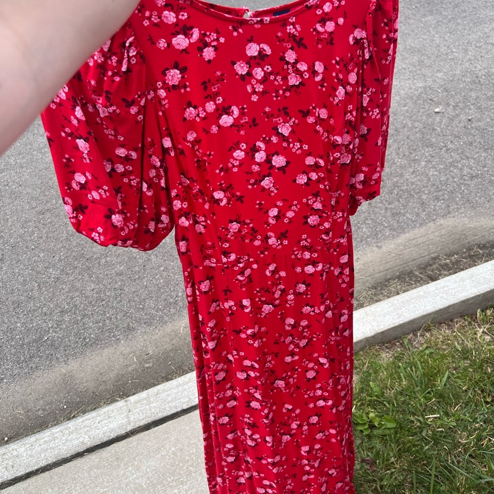Old Navy Red Floral Dress